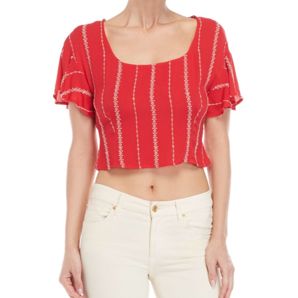 Embroidered Skimmer Top